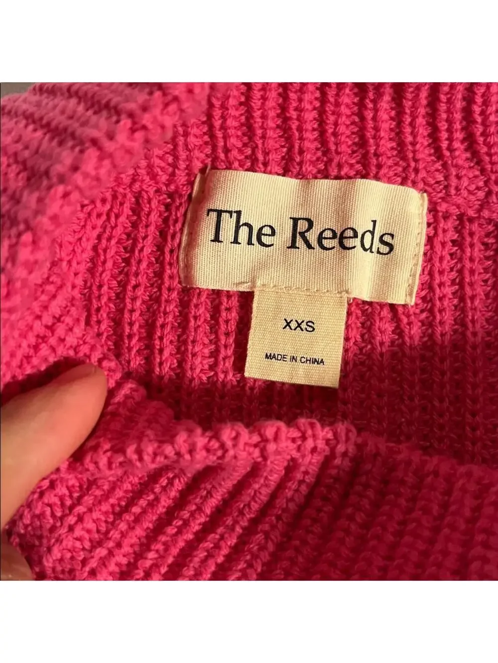 The Reeds x J.Crew Mock Neck Colorblock Sweater XXS Pink Cream Rib Knit